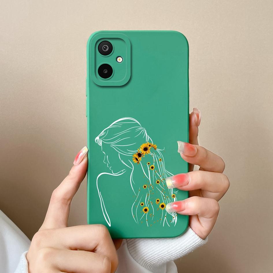 Etui na telefon Samsung Galaxy S25 Edge A06 F06 M06 F16 M16 Piękny Elegancki Wzór Dziewczyny Płynny Silikon Ochronna Powłoka Odporna na Upadki Dla Samsunga Pokrowiec