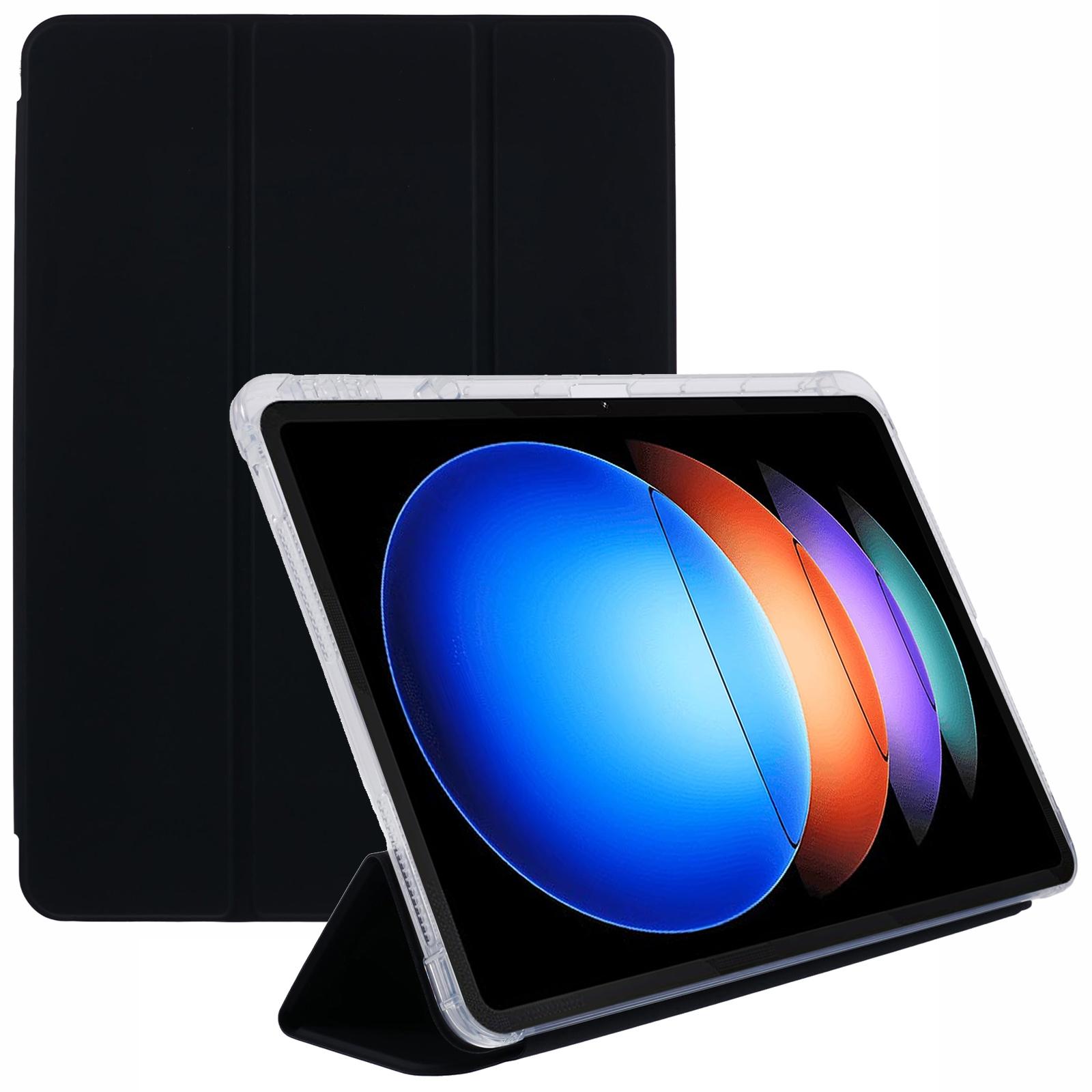 

Для Xiaomi Pad 6S Pro 12.4 чехол тройной складной кожаный чехол для планшета с гнездом для ручки Black