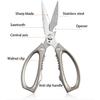 Aluminum Alloy Handle 3CR13 Stainless Steel Blade Kitchen Scissors Household Multifunctional Chicken Bone Cutting Shear