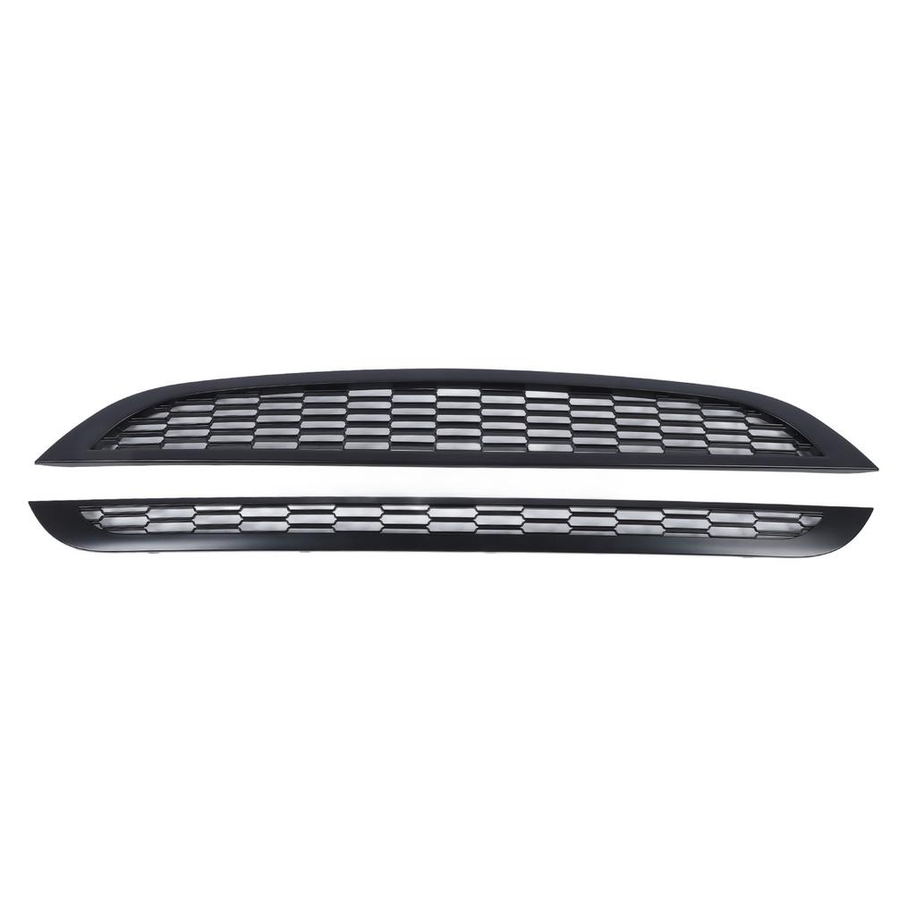 2 Pcs Front Upper Lower Bonnet Mesh Grilles High Strength Bumper Hood Grill Guard for R50 R52 R53 2001 to 2006