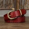 Belt Women's Retro Fashion Trends Distressed Embossed Washed Leather Pin Buckle First Layer Cowhide Jeans Belt Women's