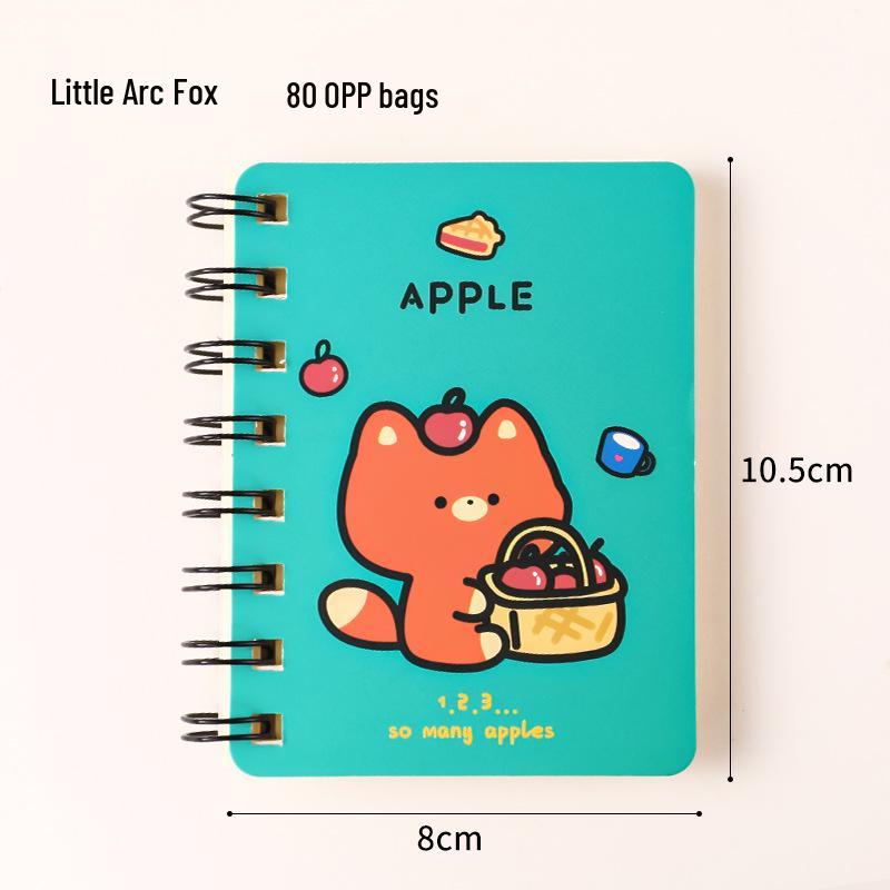 Cartoon Animals A7 Coil Notebook – Portable, Cute Side-Flip Diary for Students