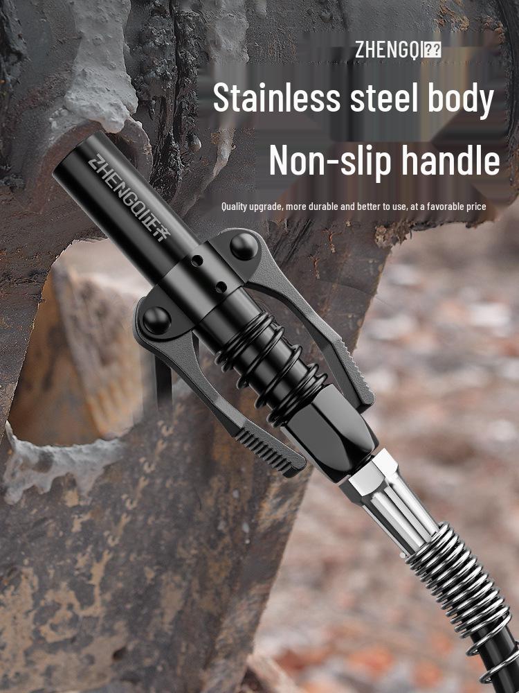 High-Pressure Manual Grease Gun Head Set with Locking Pliers and Hose