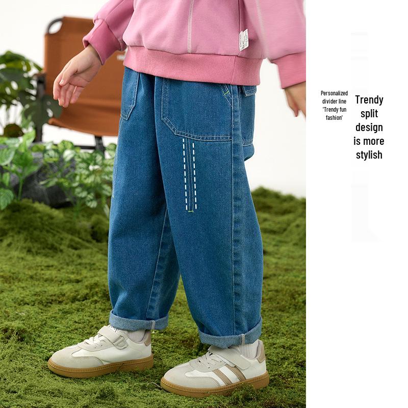 Soft Denim Kids' Jeans - Durable, Wear-resistant, Trendy Baby Pants for Spring and Autumn