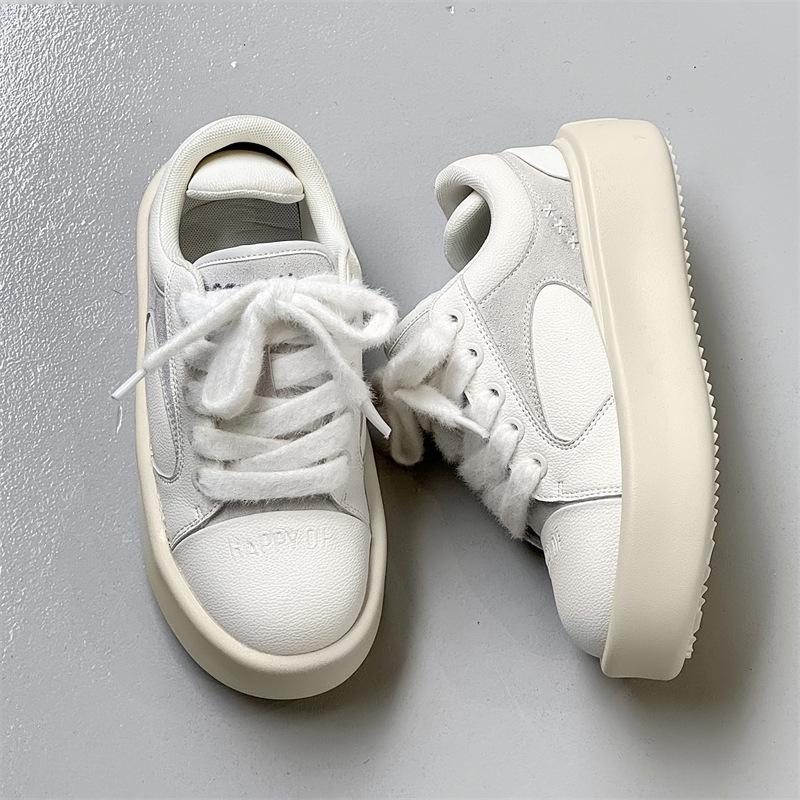 

Koala gray love couple heightening bread shoes breathable sports casual platform tide shoes Female 36 белый