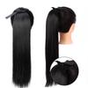55CM Clip In Drawstring Ponytail Hairpieces for Women Black Brown Heat Resistant Synthetic Long Straight Hair Extension