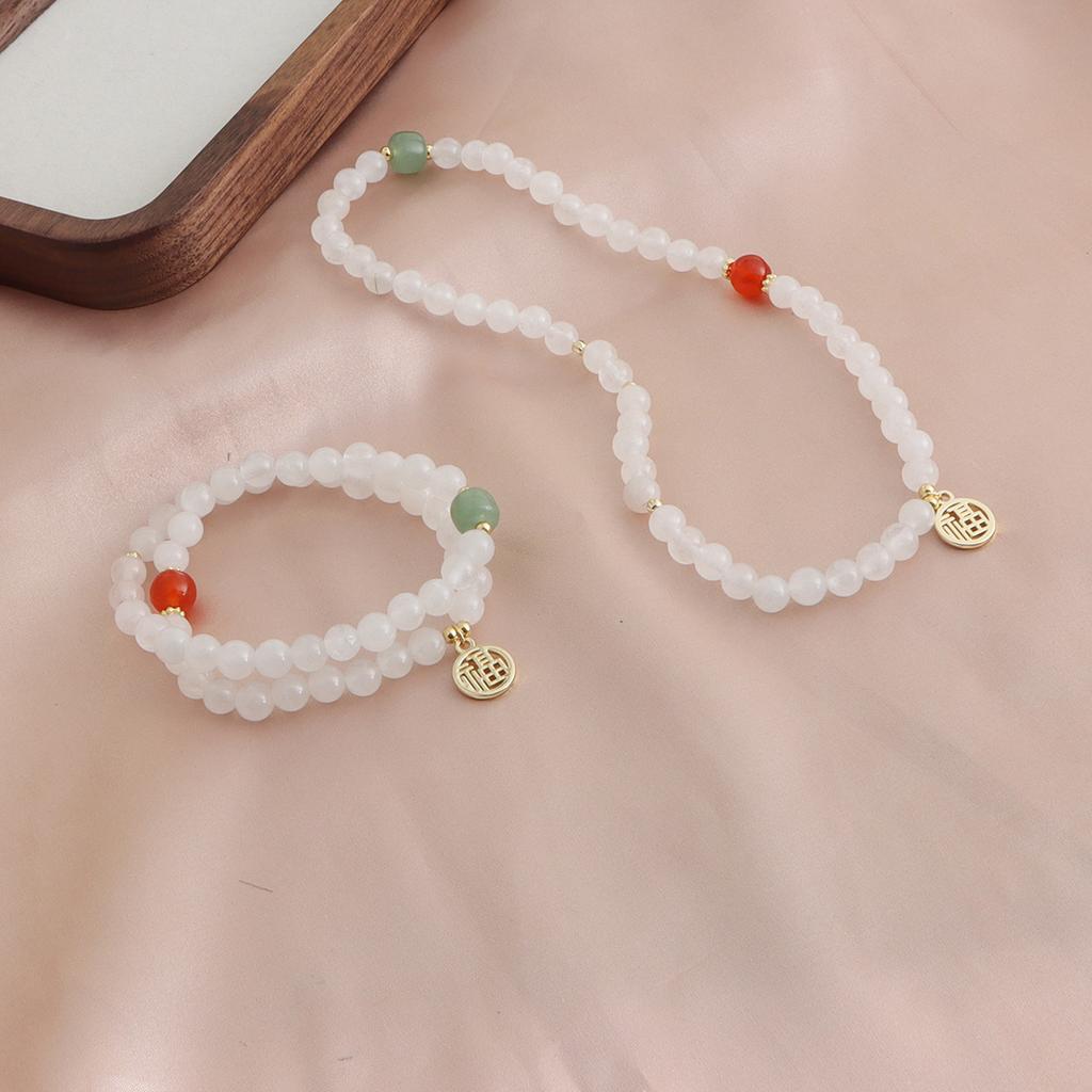 Bracelet Natural Shoushan Stone Tianshan Green Lotus Pod Safety Buckle Crystal Bracelet Double Layer Dopamine