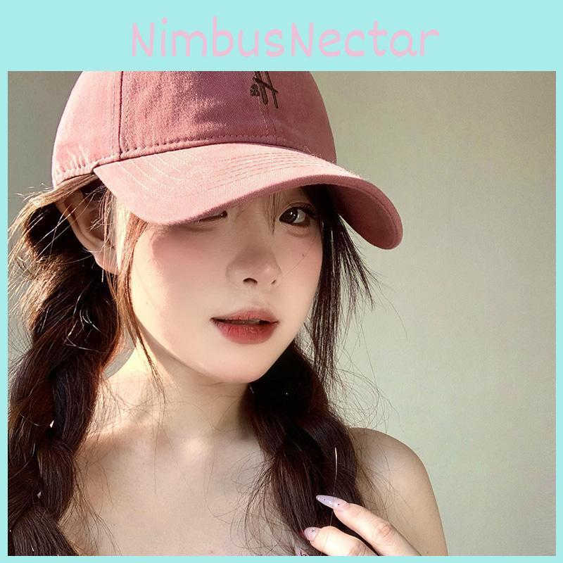 H Letter Baseball Cap For Women Cotton Wide Brim Hat Geometric Pattern Use Casual