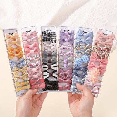LOVEKIKI 10PCS Cartoon Bow Flower Hairbands for Children Girls Sweet Hair Ties Elastic Rubber Band Hair Rope Hair Accessories