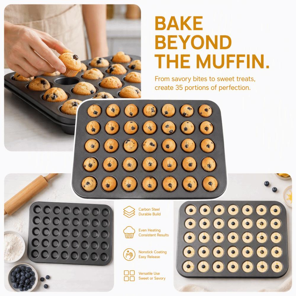 Carbon Steel Cupcake Baking Tray Nonstick Cake Mold Mini Muffin Pan Home Commercial Bakery