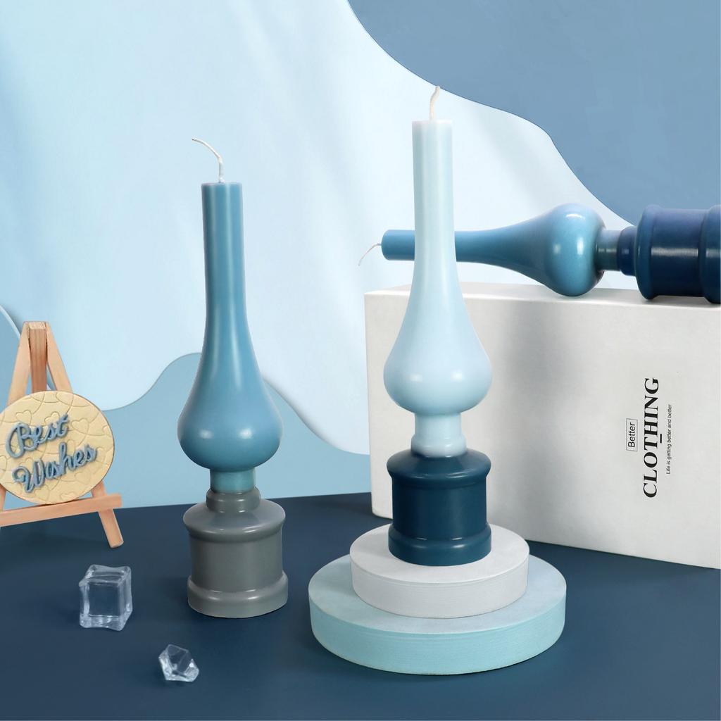 DIY Long Vase shaped candle acrylic mold Roman column cylindrical geometric shape candle plastic mold home decoration