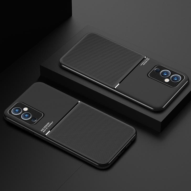 for oneplus 9rt 5g case leather texture car magnetic holder back cover for oneplus9rt one plus 9 rt 9r t plus9rt phone cases