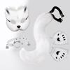 fox ears cos A Halloween set of plush gloves with animal claws, animal ears, and animal tails, along with a face mask and tail for women