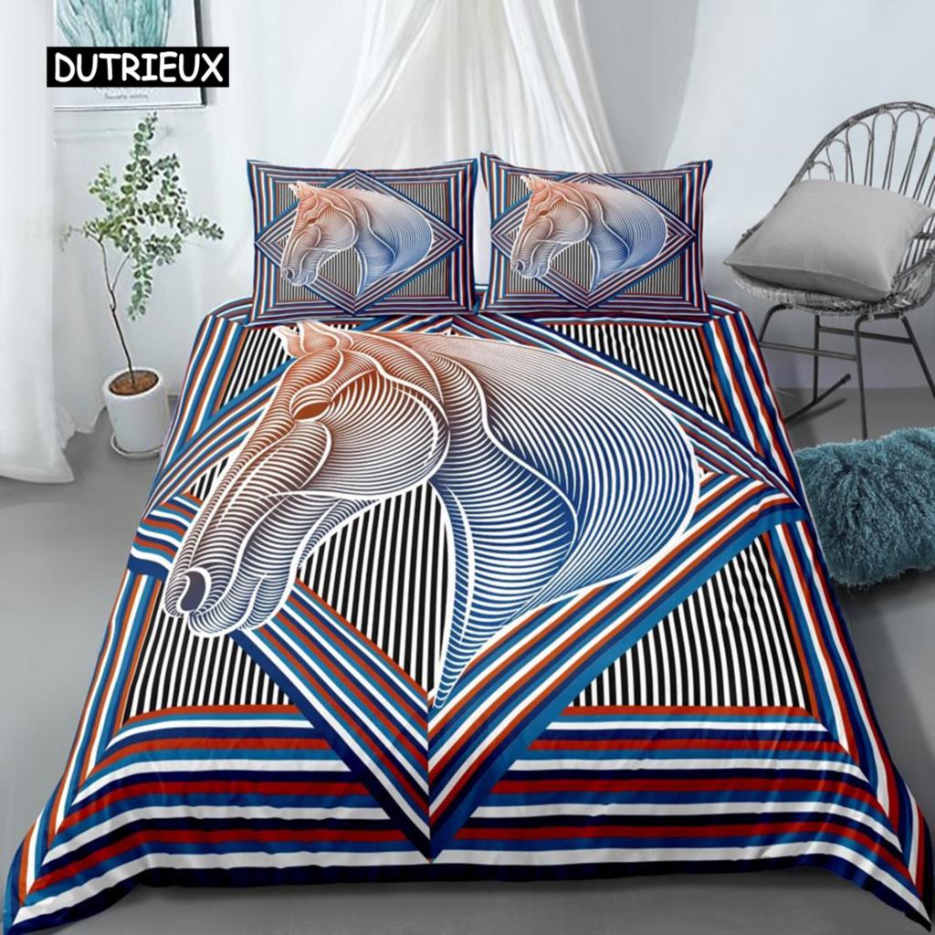 Soft SkinFriendly Horse Size Cowboy Animal for Kid Boys Girls Polyester Abstract Dream Catcher King Quilt