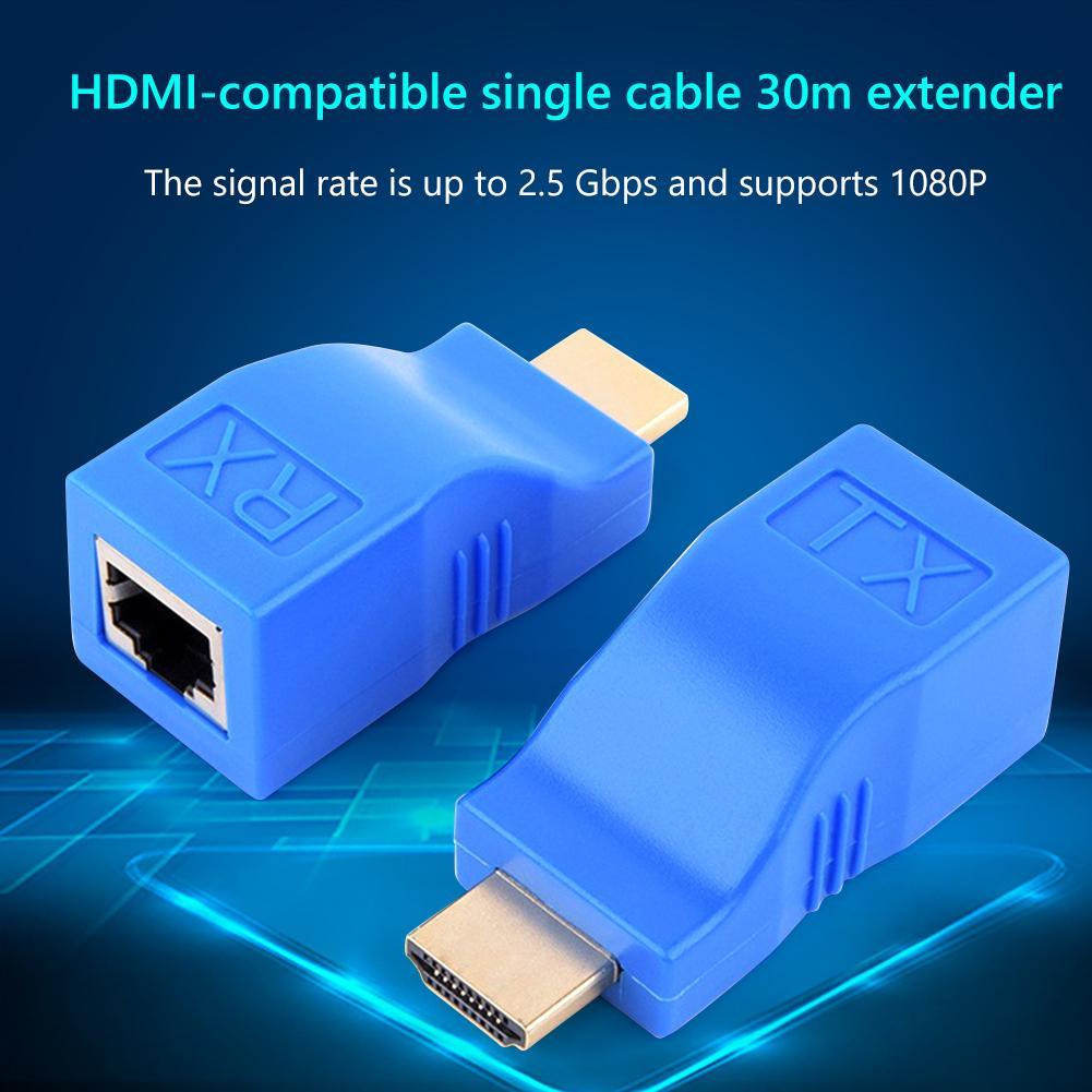 2Pcs RJ45 4K to RJ45 Extender 30m CAT5e Cat6 Network Ethernet HDMI-compatible LAN Network Cable Amplifier Transmitter