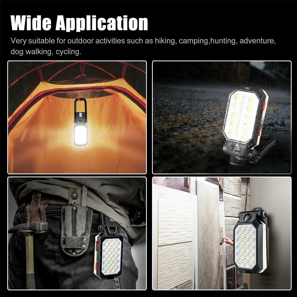 Cob Led Work Light 4 Brightness Adjustable High Brightness Usb Rechargeable Magnetic Camping Lamp Torch