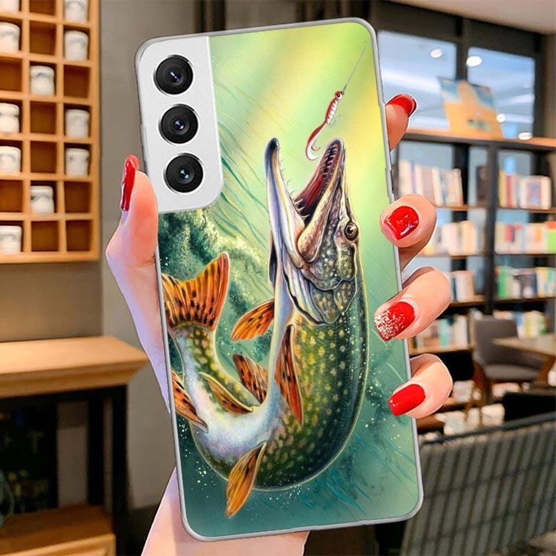 Offshore Angling Fishing Fish Rod Cover Phone Case For Samsung Galaxy S26 S25 Edge S24 Ultra S23 S22 Plus S21 S20 FE Soft Fundas