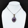 Amethyst Anhänger Edelsteinschmuck, 999 Kupferdraht gewickelter Anhänger, Geschenk für Frauen Handgefertigter Anhänger
