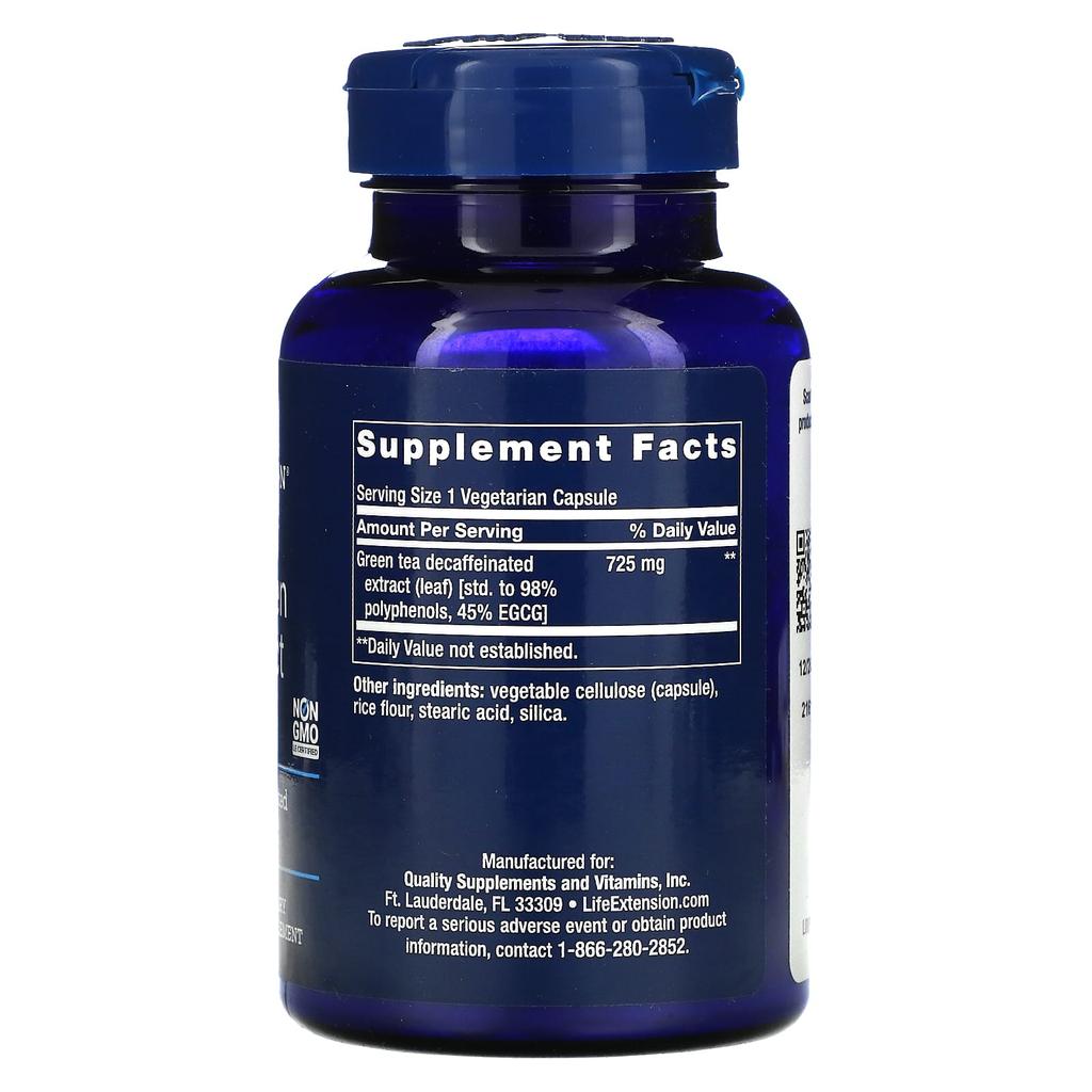 Life Extension, Mega Green Tea Extract, Decaffeinated, 100 Vegetarian Capsules buy at low