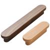 Modern Minimalist Walnut Drawer Cabinet Door Handle Long Wooden Log Style Wardrobe Knob for Dresser Use