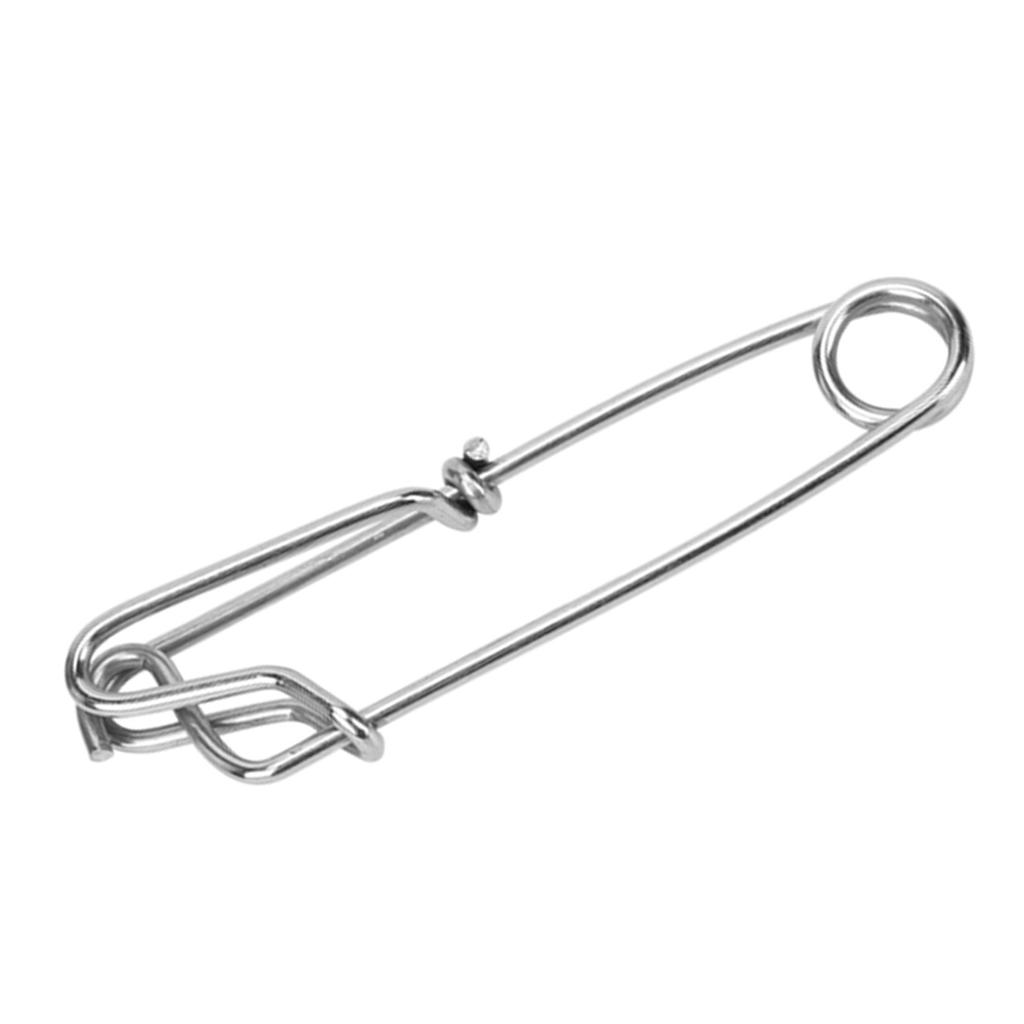 10Pcs Stainless Steel Longline Branch Hangers Snap Clip Tuna Clamp Fishing Tackle 2.6X100mm