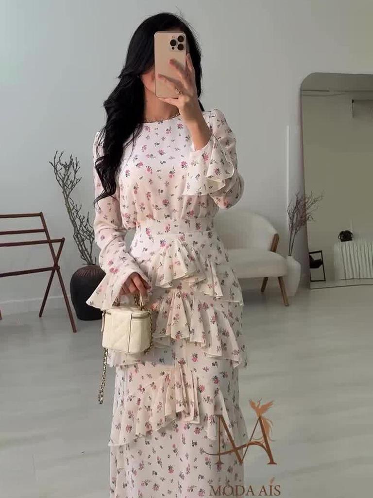 2025 Elegant Women's Soft Spring Long Sleeve Dress