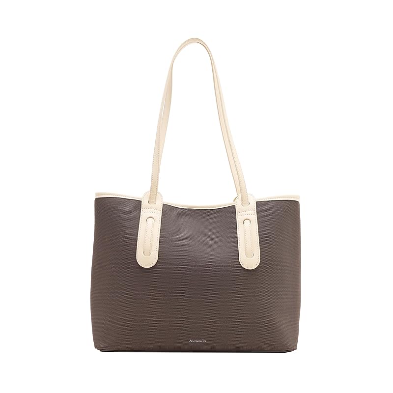 

[ afternoon tea living ] AfternoonTea LIVING tote bag JG07 Canvas style faux leather tote bag gray