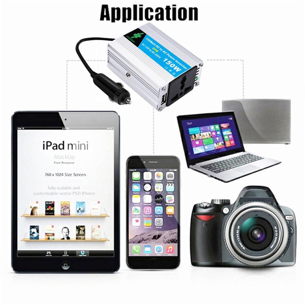 12V To 220V 150W 200W Off-grid High-frequency Correction Wave Vehicle Inverter