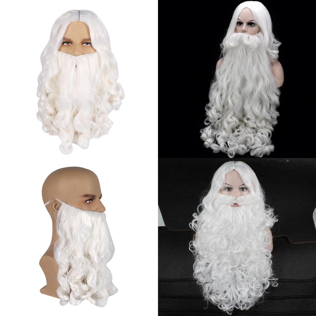 Santa Claus Beard And Wig Set Perfect Finishing Touch To Your Costume