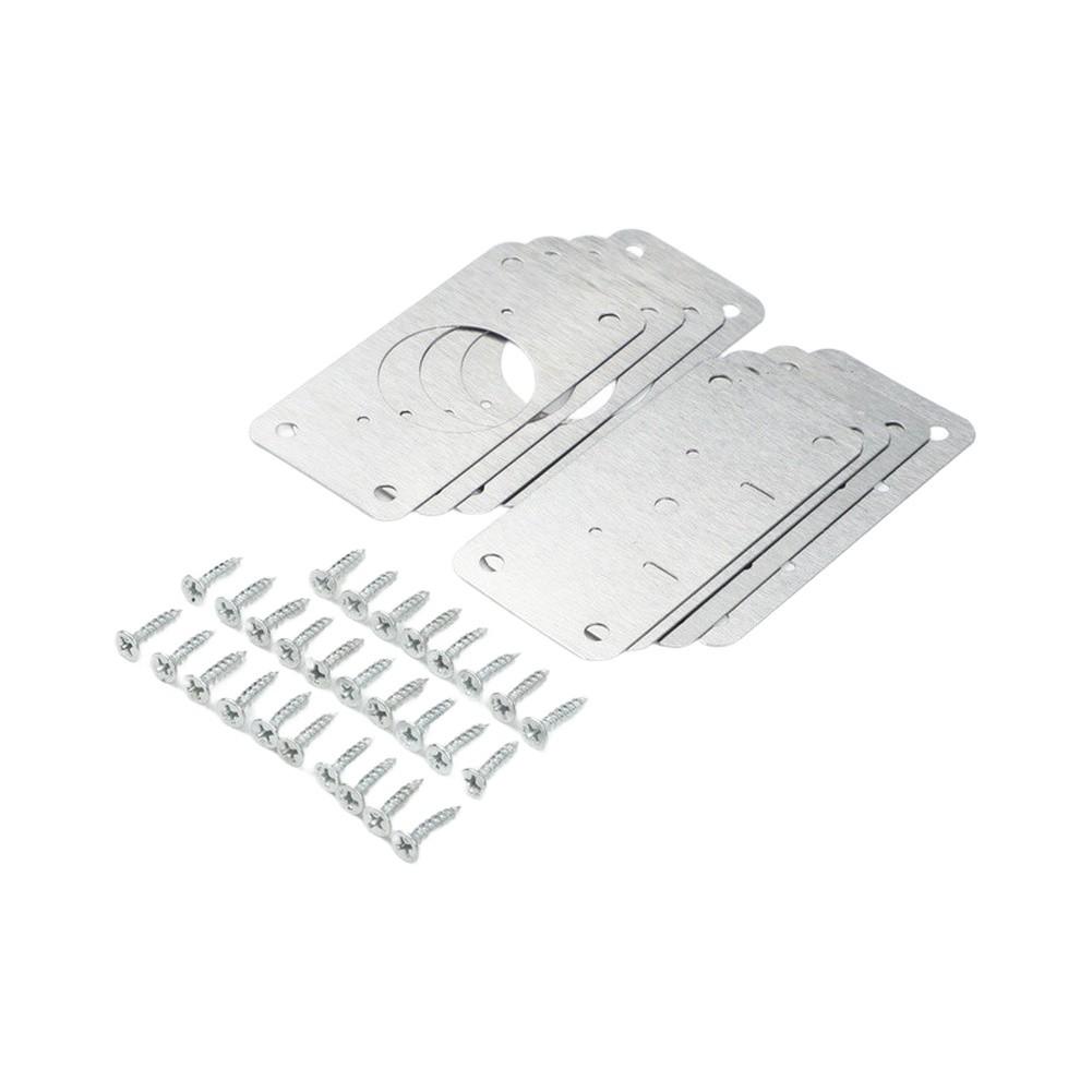 Stainless Steel Hinge Mount Repair Plate Kit For Kitchen Cabinets To Reinforce Hinge Screw Anchors On Door And Cabinet Frame