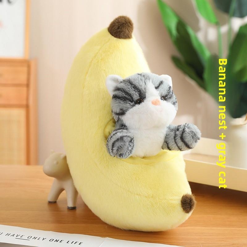 Creative Cat Plush Toy With Detachable Fruit Pillow For Kids And Collectors
