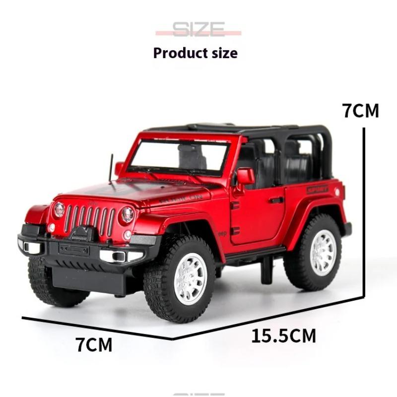 1/32 Scale Jeep Wrangler Rubicon Alloy Car Model Diecast Metal Toy Off Road Vehicles Car Model Miniature Car Model Gift for Children