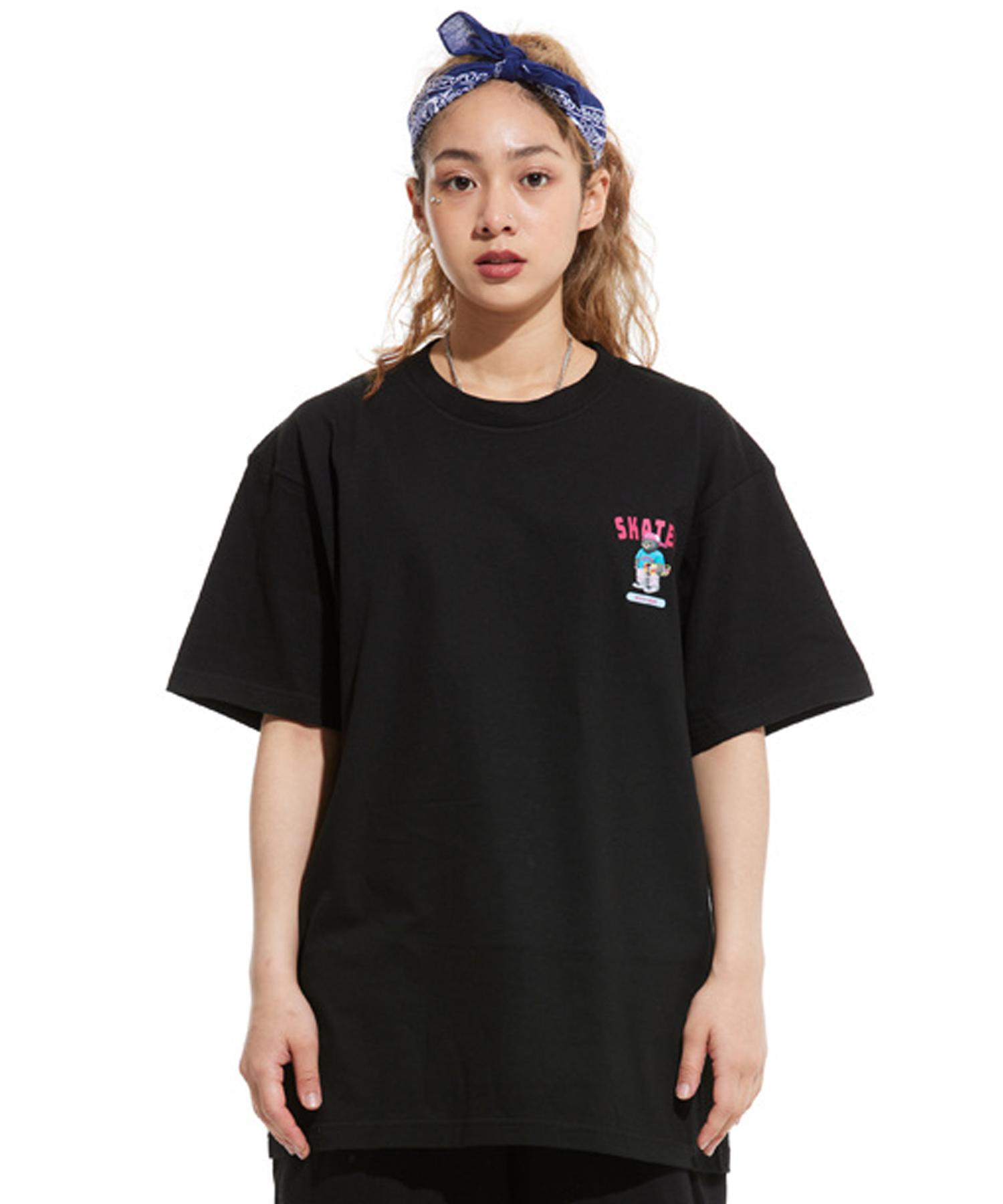 Cream Soda Lab Lab Gray Skater Small Logo Short Sleeve T-Shirt Black Pink Xxl