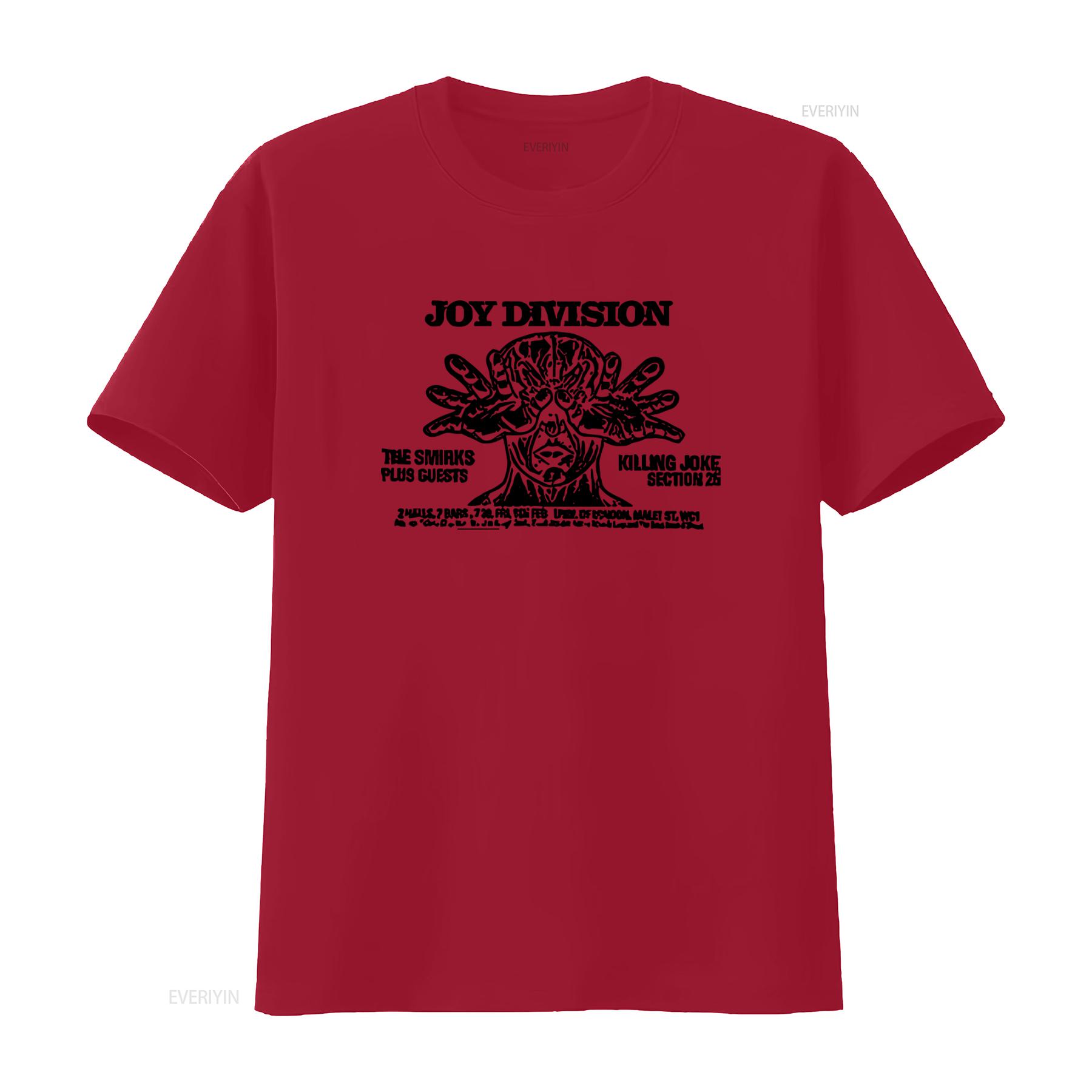 Mens Joy Division The Smirks Gig Poster Inspired T Shirt Post Punk Indie Music Band  vintage Washed Top For Everyday Wear S