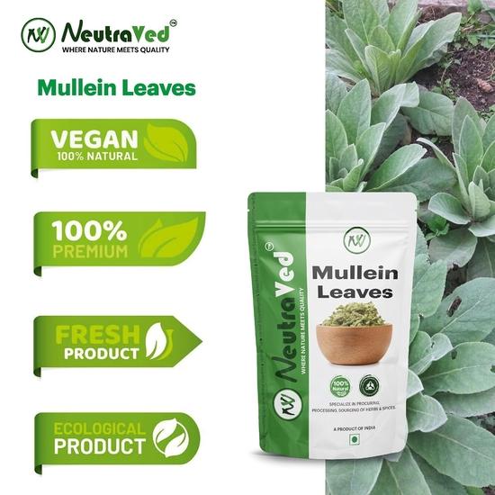 NeutraVed Mullein Leaf Tea 50g, Mullein Leaves May Help and Support Respiratory Health, Lungs Detox, Immune Support