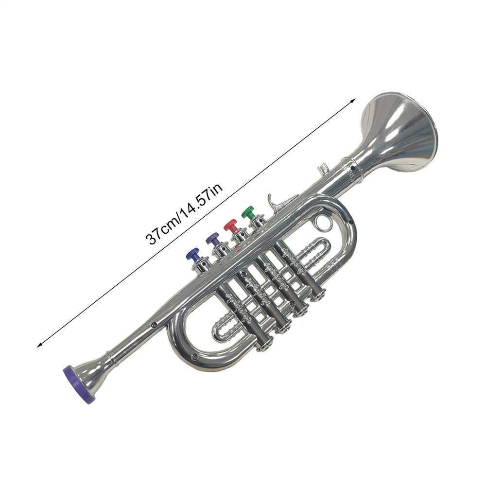 Kids Trumpet Children's Preschool Music Inspire Toys Horn Musical Instrument with 4 Color Keys Fun Music Toy for Children