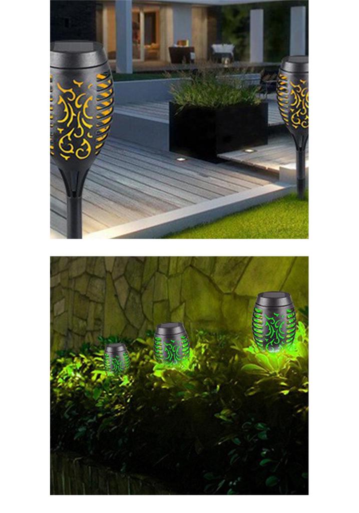 Solar Flame Torch Light - 12 LED Ground Stake for Courtyard Decoration (In Stock)
