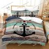 Juego de Ropa de Cama con Patrón de Ancla Marina Funda Nórdica 3D Ropa de Cama Diseño de Moda Decoración Juego de Funda Nórdica King Juego para Cama Doble Ropa de Cama