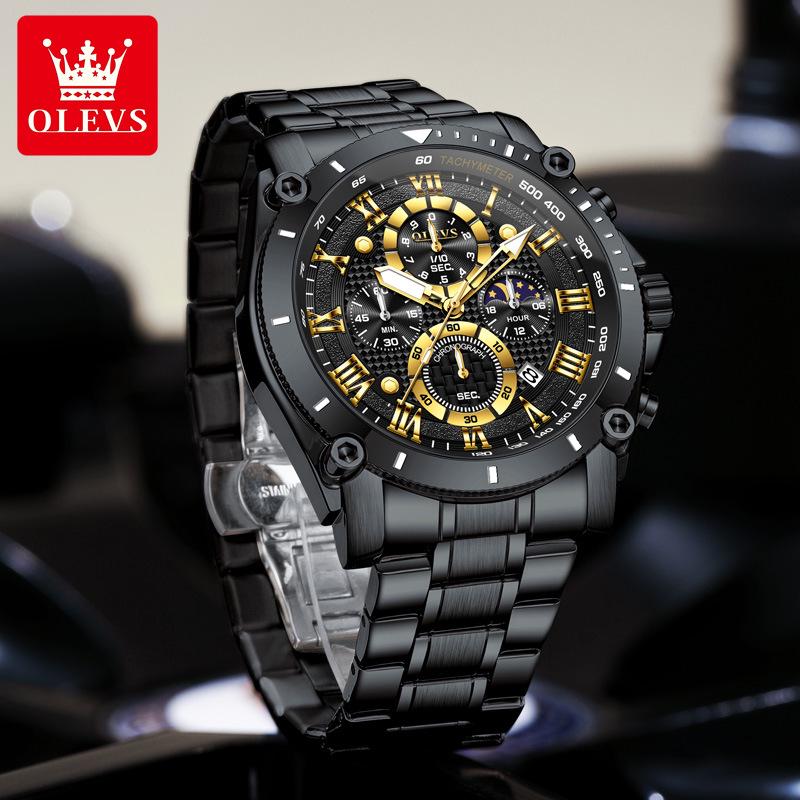 Olevs Men's High-End Quartz Business Watch with Large Dial