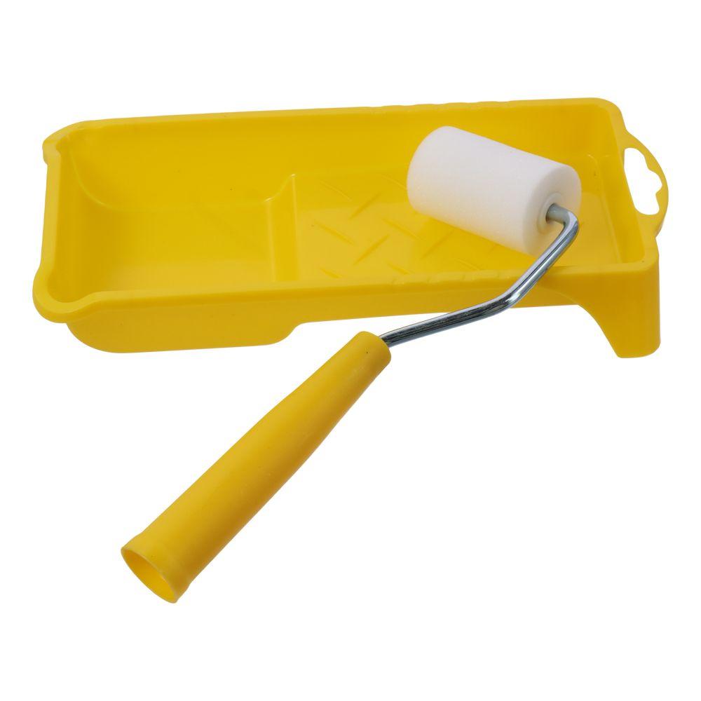 8Pcs White, Yellow Foam Paint Roller 2 Inch Sponge Small Roller Mini Paint Roller Kit  Cabinets