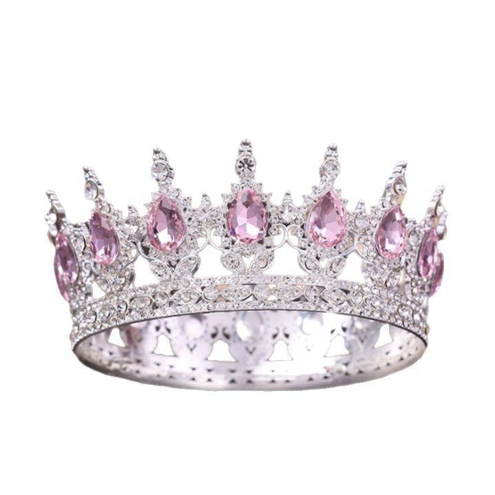 A Full Circle of Alloy Crown Headwear for Brides Wedding Dress Accessories Birthday and Coming of Age Gifts Retro Round Crown Hair Accessories