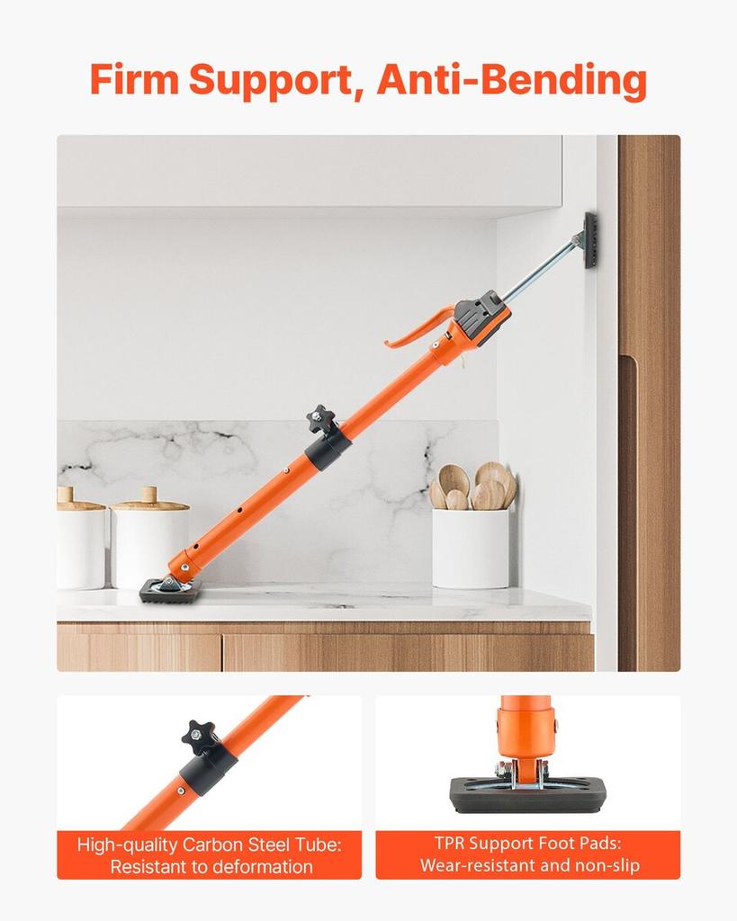 Cabinet Jack Support Pole, 2-Pack, 48-75 cm Steel Telescopic Quick Support Rod, Adjustable 3rd Hand System up to 100 kg Capacity for Installing