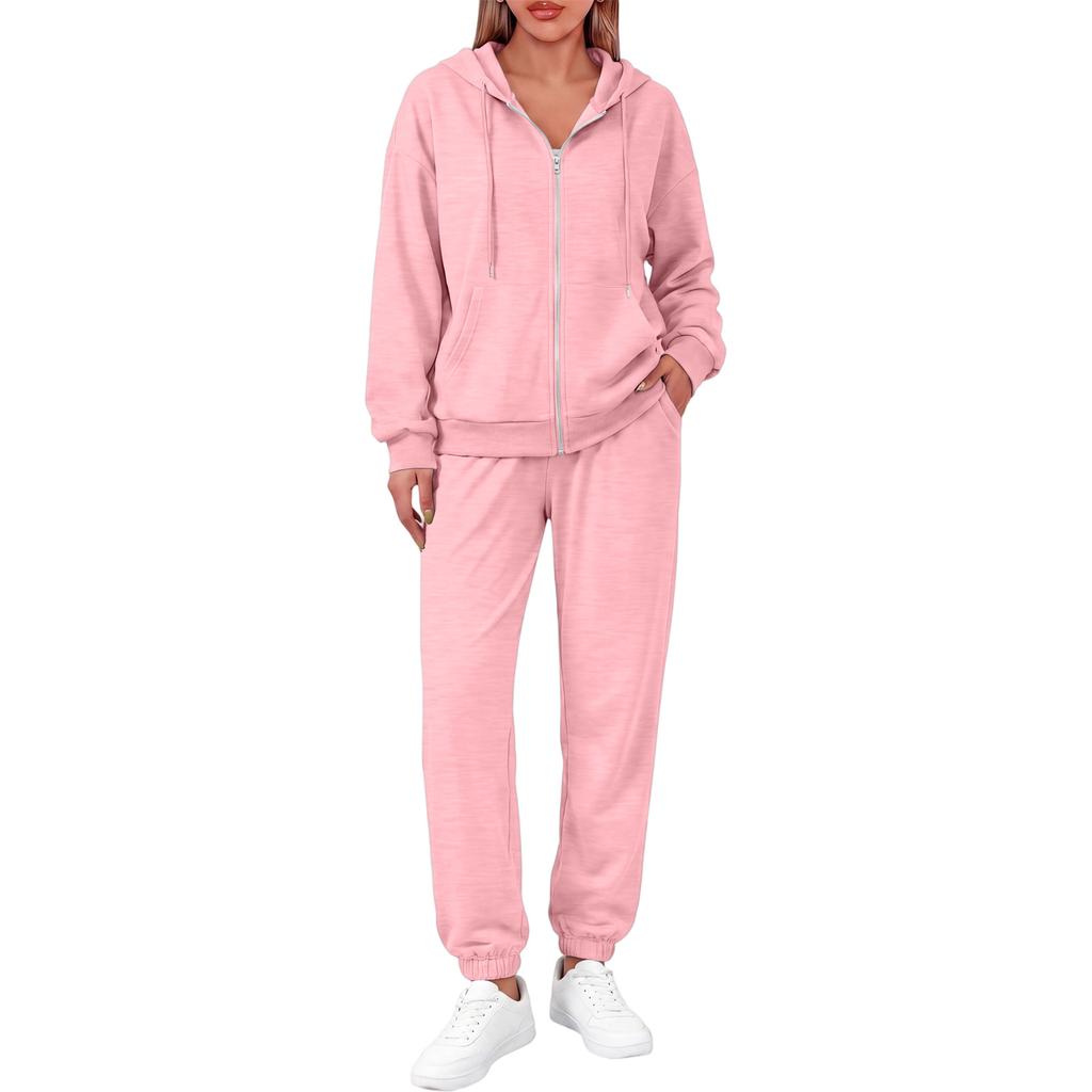 Women's Fashion Comfortable Hoodie Jacket Set for Winter Casual Wear