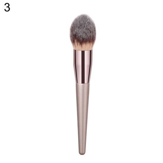 1Pc Champagne Gold Handle Eyebrow Foundation Powder Flame Makeup Brush Portable