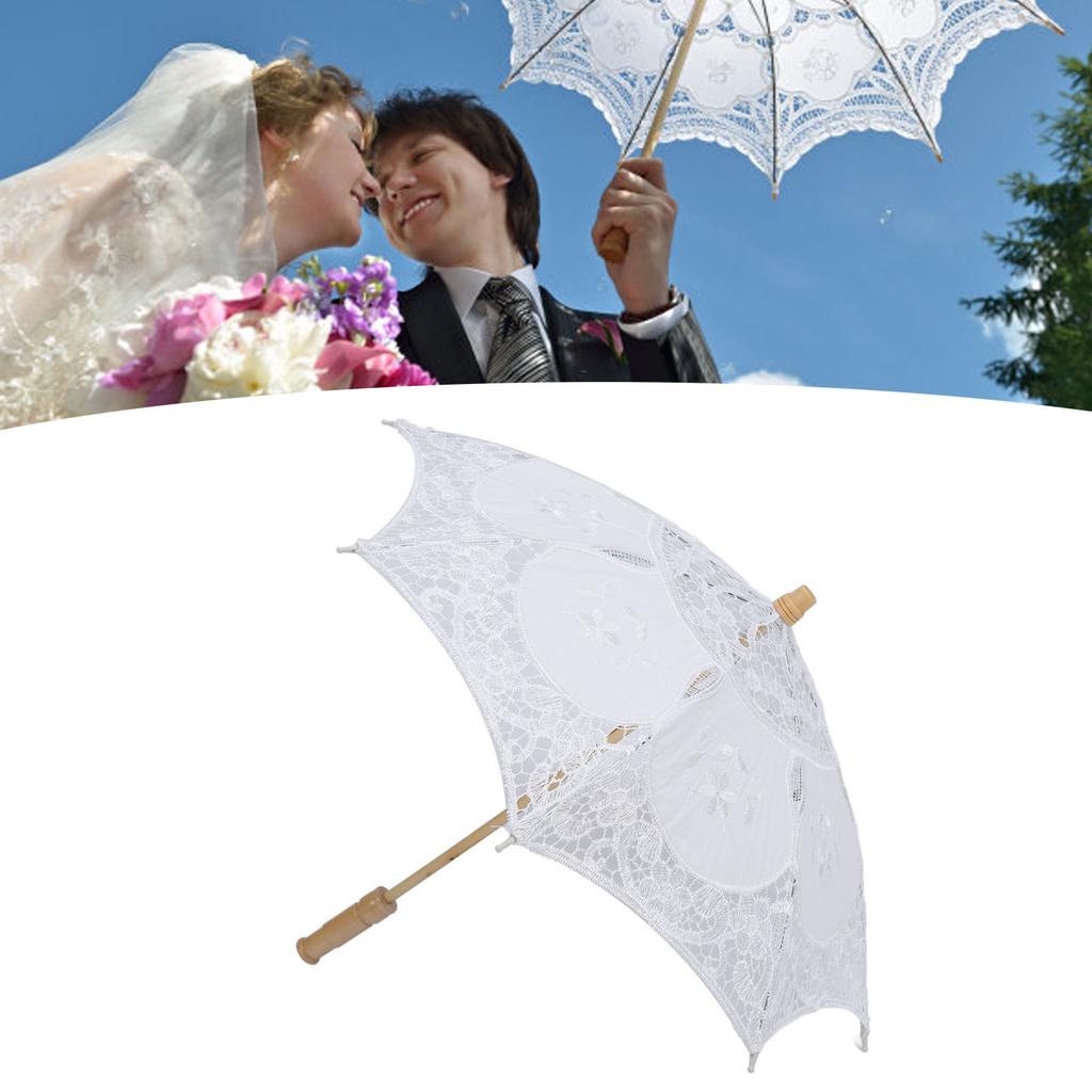 Krajková sluneční clona Svatba Nevěsta Krajková deštníková dekorace Vyšívaný květinový deštník pro fotografickou rekvizitu Párty