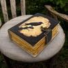 Leather Journal Gothic Notebook The Raven Grimoire Print - Vintage Handamde Journal Book of Shadows Witchcrafts Journal Gifts for Men