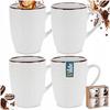 4X White Cups For Drinking Coffee Tea Herbs Set Of Cups Mug For Gift