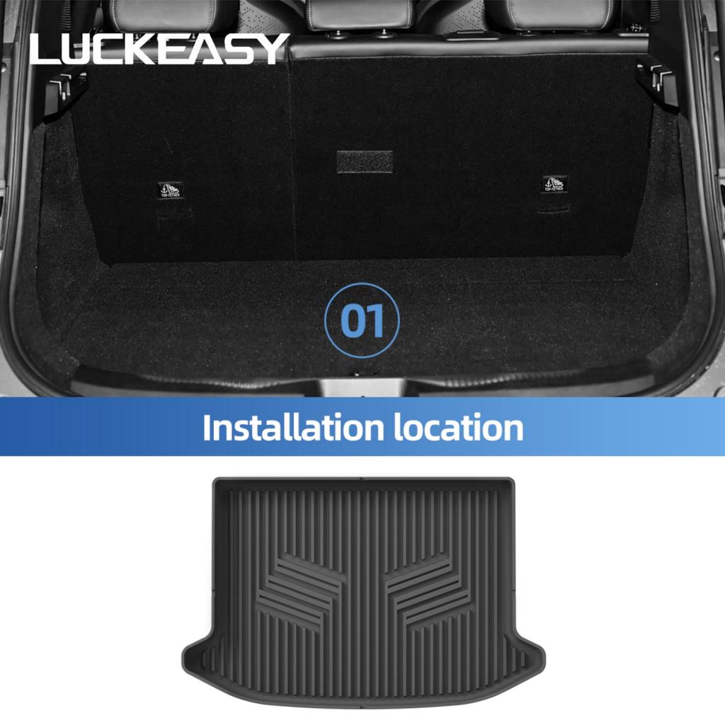 LUCKEASY Left Drive for ZEEKR X 5Seater 2023-2026 TPE Car All-Weather Floor Mats Foot Trunk Pad Cargo Liner Accessories Black