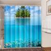 Seaside Sea Beach Sea Wave Coconut Tree Shower Curtains Bathroom Curtain Fabric Waterproof Polyester Bath Curtain With Hooks