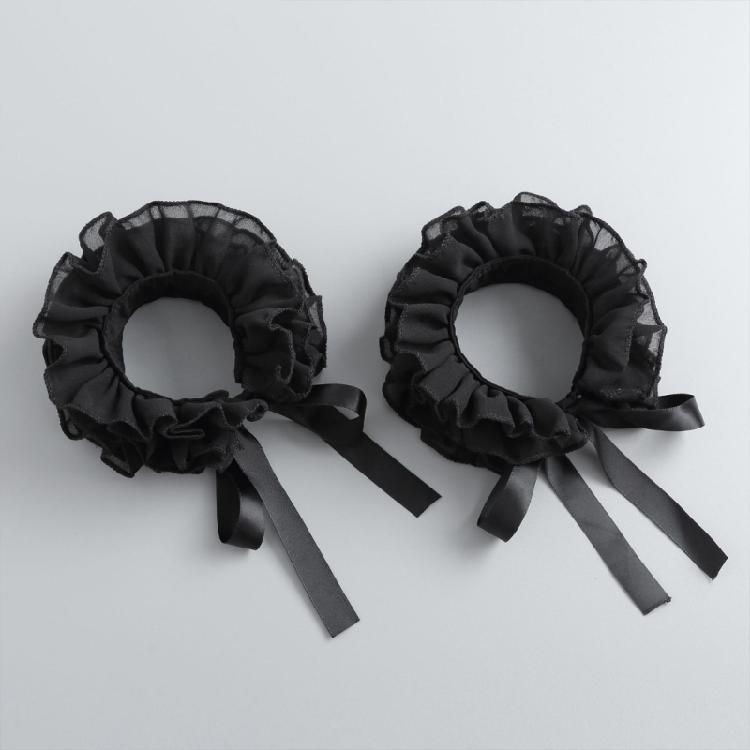 Elegant Arm Sleeves With Layered Petal Detail Elastic Wrist Cuffs Extension Faux Sleeves For Office Women Daily Formal